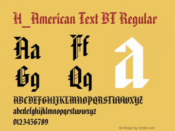 H_American Text BT Regular 1997.01.25图片样张