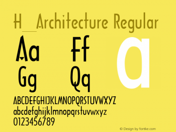 H_Architecture Regular 1000 Font Sample
