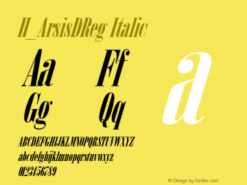 H_ArsisDReg Italic 1997.01.16 Font Sample