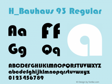 H_Bauhaus 93 Regular 1997.01.17 Font Sample