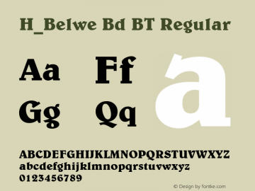 H_Belwe Bd BT Regular 1997.01.30 Font Sample