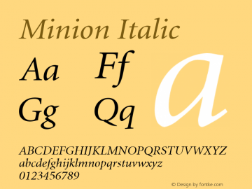 Minion Italic V.1.0图片样张