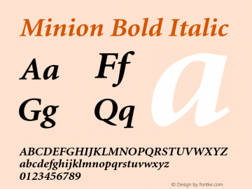 Minion Bold Italic 001.000图片样张
