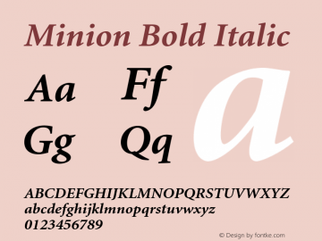 Minion Bold Italic 001.001图片样张