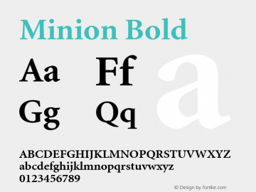 Minion Bold Version 1.00图片样张