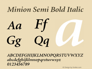 Minion Semi Bold Italic 001.000图片样张