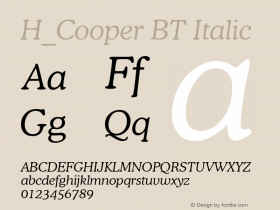 H_Cooper BT Italic 1997.01.27图片样张