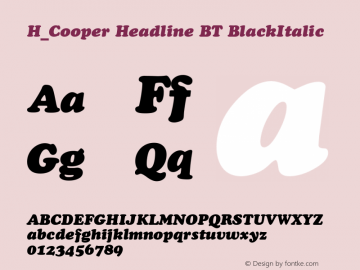 H_Cooper Headline BT BlackItalic 1997.01.25图片样张