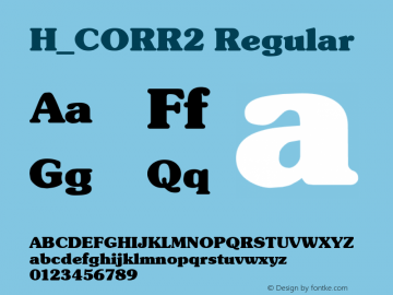 H_CORR2 Regular 1997. 01. 25. Font Sample
