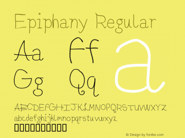 Epiphany Regular Macromedia Fontographer 4.1.5 7/16/97 Font Sample