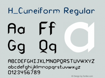 H_Cuneiform Regular 1997.01.18 Font Sample