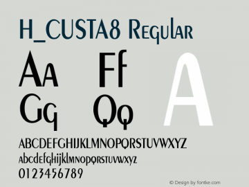 H_CUSTA8 Regular 1997. 01. 25. Font Sample