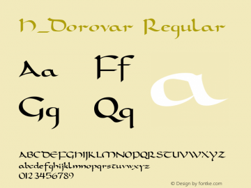 H_Dorovar Regular 1997.01.18 Font Sample