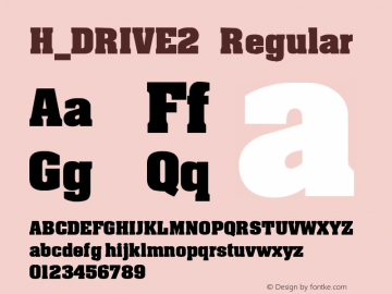 H_DRIVE2 Regular 1997. 01. 25. Font Sample