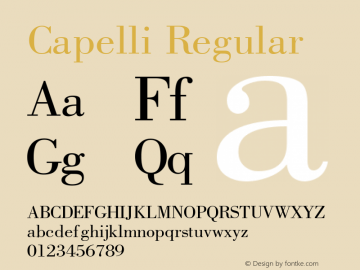 Capelli Regular Rev. 002.02q Font Sample