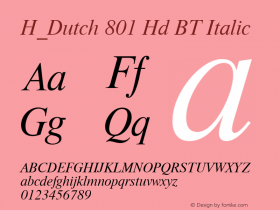 H_Dutch 801 Hd BT Italic 1997.01.30图片样张