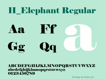 H_Elephant Regular 1997.01.19 Font Sample