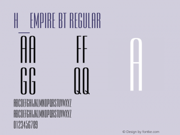 H_Empire BT Regular 1997.01.30 Font Sample