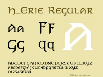 H_Erie Regular 1997.01.19 Font Sample