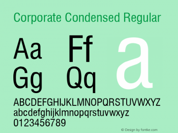 Corporate Condensed Regular Rev. 002.001 Font Sample