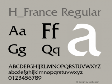 H_France Regular 1000 Font Sample