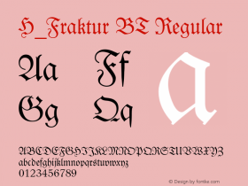 H_Fraktur BT Regular 1997.01.29 Font Sample