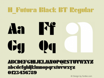 H_Futura Black BT Regular 1997.01.25 Font Sample