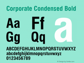 Corporate Condensed Bold Rev. 002.02 Font Sample