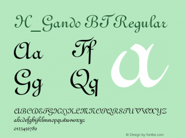 H_Gando BT Regular 1997.01.28 Font Sample