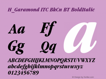 H_Garamond ITC BkCn BT BoldItalic 1997.01.27图片样张