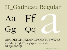 H_Gatineau Regular 1000 Font Sample