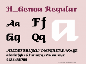 H_Genoa Regular 1997.01.20 Font Sample