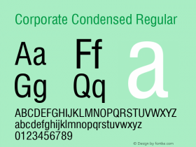 Corporate Condensed Regular Rev. 002.002 Font Sample