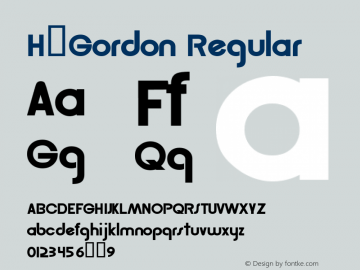 H_Gordon Regular 1997.01.20 Font Sample