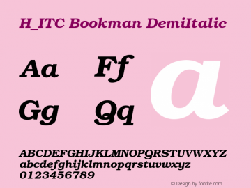 H_ITC Bookman DemiItalic 1.000图片样张