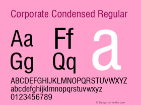 Corporate Condensed Regular Rev. 002.001 Font Sample