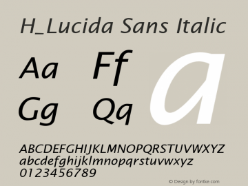 H_Lucida Sans Italic 1997.01.21图片样张