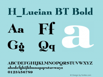 H_Lucian BT Bold 1997.01.30 Font Sample