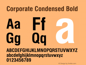 Corporate Condensed Bold Rev. 002.001 Font Sample