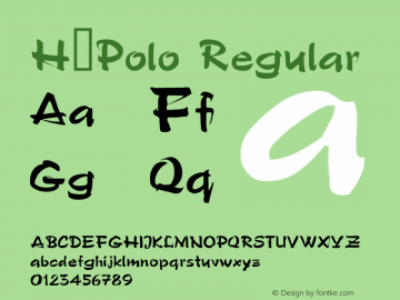 H_Polo Regular 1997.01.22 Font Sample