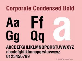 Corporate Condensed Bold Rev. 002.001 Font Sample