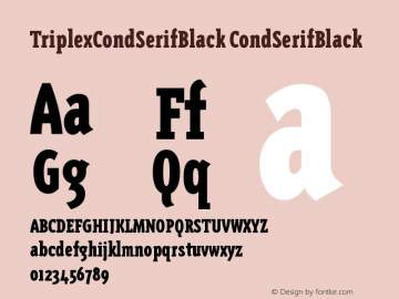 TriplexCondSerifBlack CondSerifBlack Version 001.000图片样张