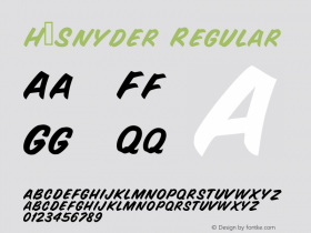 H_Snyder Regular 1997.01.22 Font Sample