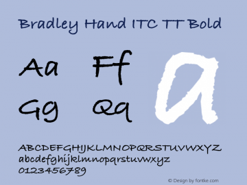 Bradley Hand ITC TT Bold 3.4.2图片样张