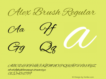 Alex Brush Regular Version 1.003 Font Sample