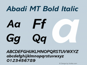 Abadi MT Bold Italic 001.003图片样张