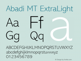 Abadi MT ExtraLight 001.003图片样张