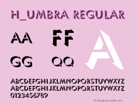 H_UMBRA Regular 1997. 01. 28. Font Sample