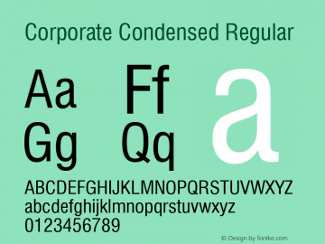 Corporate Condensed Regular Rev. 002.002 Font Sample