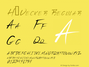 H_Vecker Regular 1997.01.23 Font Sample